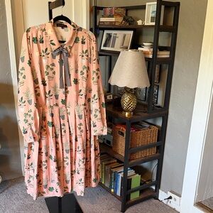 Novelty Pink Planter Print Dress